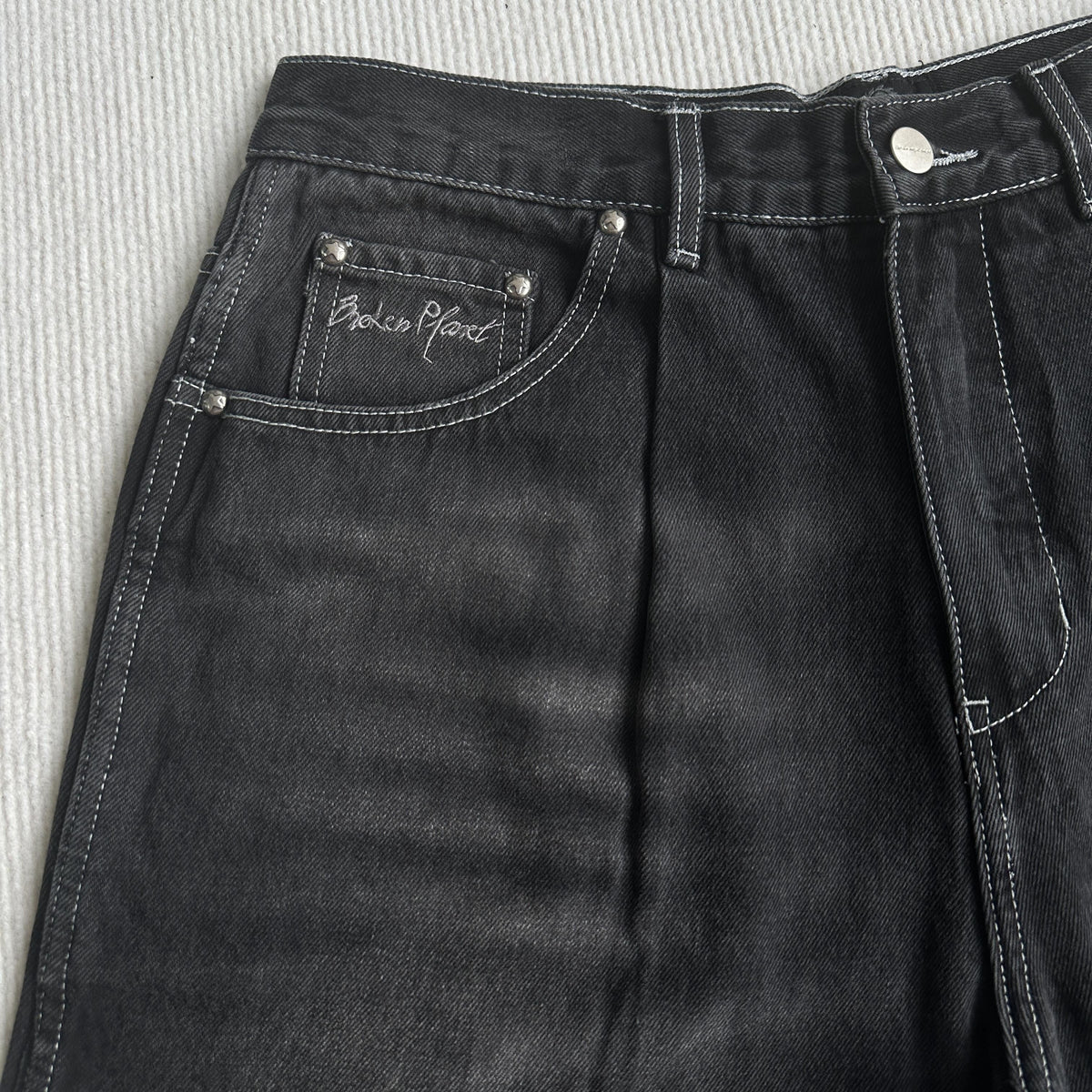 Broken P Denim Jeans Shorts